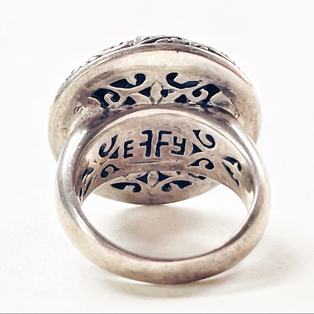 Effy 925 Silver and Black Ring "Chunky Balissima" With 18k Gold Border - Picture 4 of 4